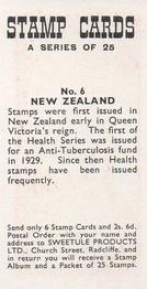 1961 Sweetule Stamp Cards #6 New Zealand Back