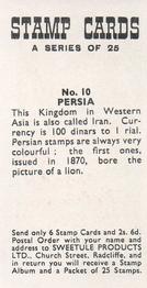 1961 Sweetule Stamp Cards #10 Persia Back