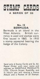 1961 Sweetule Stamp Cards #15 Bermuda Back