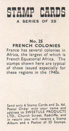 1961 Sweetule Stamp Cards #25 French Colonies Back