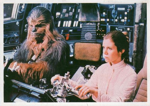 1980 Topps The Empire Strikes Back Photo Cards #10 Chewbacca / Princess Leia Front
