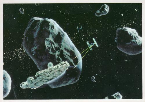 1980 Topps The Empire Strikes Back Photo Cards #14 The Millennium Falcon / TIE Fighter Front