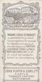 1898 Player's Actors & Actresses #NNO Sarah Bernhardt Back