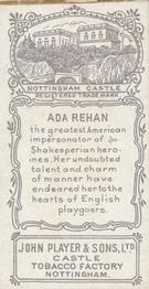 1898 Player's Actors & Actresses #NNO Ada Rehan Back