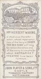 1898 Player's Actors & Actresses #NNO Herbert Waring Back
