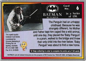 1992 Dynamic Marketing Batman Returns #6 The Penguin – a fishy fiend Back