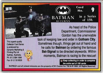 1992 Dynamic Marketing Batman Returns #9 Commissioner Gordon Back