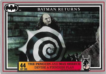 1992 Dynamic Marketing Batman Returns #44 The Penguin and Max Shreck devise a fiendish plan Front