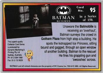 1992 Dynamic Marketing Batman Returns #95 Batman spots the kidnapped Ice Princess Back