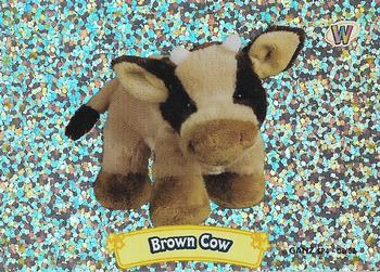 2009 Ganz Webkinz Series 4 - Sparkle Stickers #SP4-08 Brown Cow Front