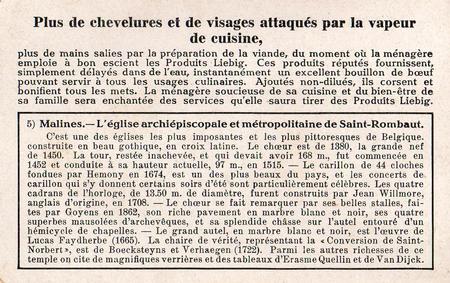1930 Liebig Eglises De Belgique (Belgian Churches) (French Text)  (F1234, S1235) #5 Malines - St Rombaut Back