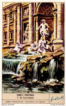 1938 Liebig Rome's Fonteinen (The Fountains of Rome) (Dutch Text) (F1367, S1376) #2 De Trevi-fontein Front