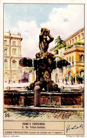 1938 Liebig Rome's Fonteinen (The Fountains of Rome) (Dutch Text) (F1367, S1376) #3 De Triton-fontein Front