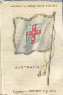 1910 American Tobacco Company National Flags Silks (S33) - Egyptienne Straights Cigarettes (Factory 2153) #NNO Australia Front