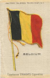 1910 American Tobacco Company National Flags Silks (S33) - Egyptienne Straights Cigarettes (Factory 2153) #NNO Belgium Front