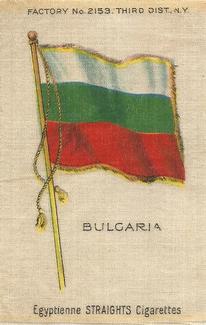 1910 American Tobacco Company National Flags Silks (S33) - Egyptienne Straights Cigarettes (Factory 2153) #NNO Bulgaria Front