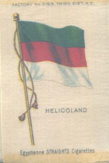 1910 American Tobacco Company National Flags Silks (S33) - Egyptienne Straights Cigarettes (Factory 2153) #NNO Heligoland Front