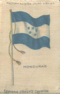 1910 American Tobacco Company National Flags Silks (S33) - Egyptienne Straights Cigarettes (Factory 2153) #NNO Honduras Front