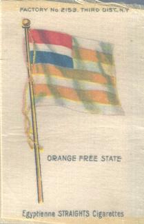 1910 American Tobacco Company National Flags Silks (S33) - Egyptienne Straights Cigarettes (Factory 2153) #NNO Orange Free State Front