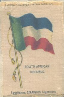 1910 American Tobacco Company National Flags Silks (S33) - Egyptienne Straights Cigarettes (Factory 2153) #NNO South African Republic Front