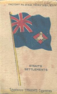 1910 American Tobacco Company National Flags Silks (S33) - Egyptienne Straights Cigarettes (Factory 2153) #NNO Straits Settlements Front