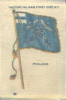 1910 American Tobacco Company National Flags Silks (S33) - Sovereign Cigarettes (Factory 649) #NNO Finland Front