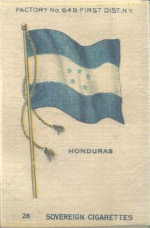 1910 American Tobacco Company National Flags Silks (S33) - Sovereign Cigarettes (Factory 649) #NNO Honduras Front