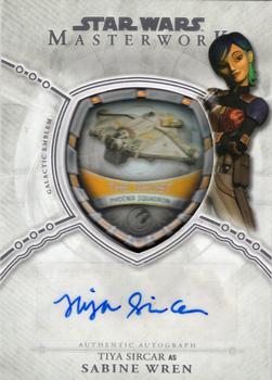2018 Topps Star Wars Masterwork - Autographed Commemorative Vehicle Patch #MPA-TS Tiya Sircar Front