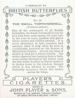 1934 Player's British Butterflies #24 Small Tortoiseshell Back