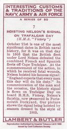 1998 Card Collectors Society Lambert & Butler's 1939 Interesting Customs (Reprint) #7 Hoisting Nelson's signal on Trafalgar day Back