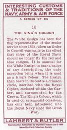 1998 Card Collectors Society Lambert & Butler's 1939 Interesting Customs (Reprint) #10 The King's colour Back