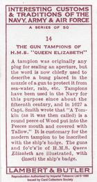 1998 Card Collectors Society Lambert & Butler's 1939 Interesting Customs (Reprint) #14 The gun tampions of H.M.S Queen Elizabeth Back