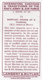 1998 Card Collectors Society Lambert & Butler's 1939 Interesting Customs (Reprint) #18 Muffled Drums at a funeral Back