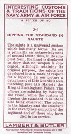 1998 Card Collectors Society Lambert & Butler's 1939 Interesting Customs (Reprint) #24 Dipping the Standard in salute Back