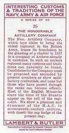 1998 Card Collectors Society Lambert & Butler's 1939 Interesting Customs (Reprint) #26 The Honourable Artillery Company Back