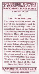 1998 Card Collectors Society Lambert & Butler's 1939 Interesting Customs (Reprint) #41 The drum prelude Back