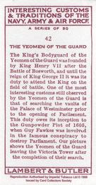 1998 Card Collectors Society Lambert & Butler's 1939 Interesting Customs (Reprint) #42 The Yeoman of the Guard Back