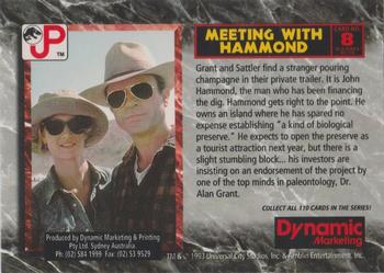1993 Dynamic Marketing Jurassic Park #8 Meeting With Hammond Back