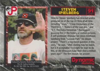 1993 Dynamic Marketing Jurassic Park #91 Steven Spielberg Back