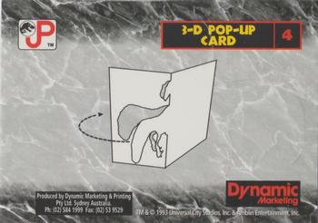 1993 Dynamic Marketing Jurassic Park - Pop Up #4 Velociraptors In The Kitchen Back