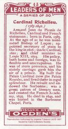 1997 Imperial Tobacco Ltd. Leaders of Men #43 Cardinal Richelieu Back