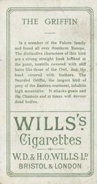 1900 Wills's Cigarettes Animals & Birds (Descriptive) #NNO Griffin Back