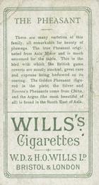 1900 Wills's Cigarettes Animals & Birds (Descriptive) #NNO Pheasant Back