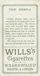1900 Wills's Cigarettes Animals & Birds (Descriptive) #NNO Zebra Back
