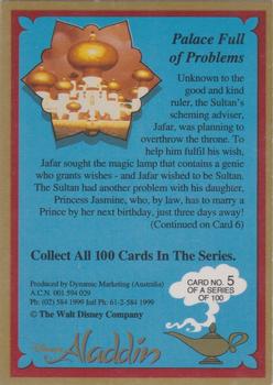 1993 Dynamic Marketing Disney’s Aladdin #5 Palace full of problems Back