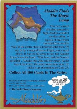 1993 Dynamic Marketing Disney’s Aladdin #26 Aladdin finds the magic lamp Back