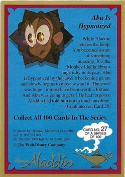 1993 Dynamic Marketing Disney’s Aladdin #27 Abu is hypnotised Back