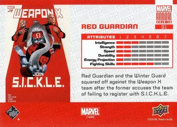 2018-19 Upper Deck Marvel Annual #91 Red Guardian Back