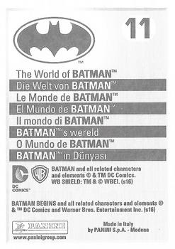 2016 Panini The World of Batman Stickers #11 Batman Begins Back