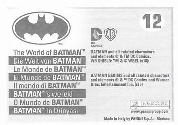 2016 Panini The World of Batman Stickers #12 Batman Begins Back